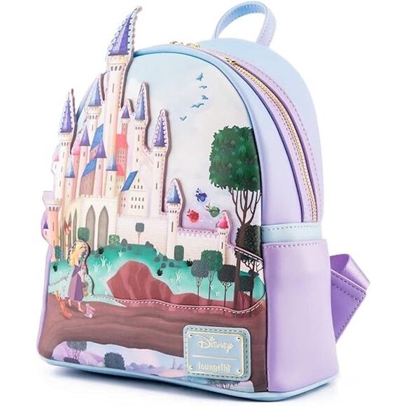 DISNEY Loungefly Sleeping Beauty Castle Mini Backpack - Picture 2 of 5